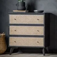 Scalar 3-Drawer Chest - Black, Natural Wood