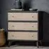 Scalar 3-Drawer Chest - Black, Natural Wood