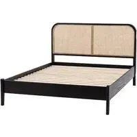 Scalar King Size Bed Frame - Black, Natural Wood