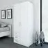 Scalia Small Wardrobe with 2 Doors 3 Drawers - White