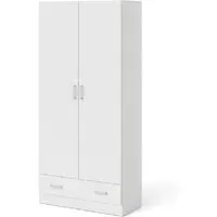 Scalia Wardrobe with 2 Doors 1 Drawer - White