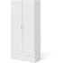 Scalia Wardrobe with 2 Doors 1 Drawer - White