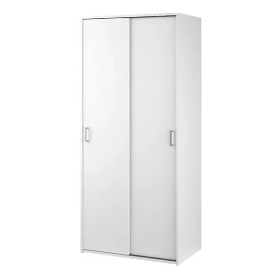 Scalia Wardrobe with 2 Sliding Doors - White, MDF