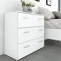 Scalia Wooden Chest of 3 Drawers - White