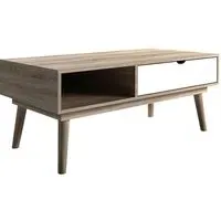 Scandia Coffee Table with Storage - Oak, White