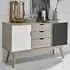 Scandia Wooden Sideboard - Oak, Grey