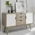 Scandia Wooden Sideboard - Oak, White