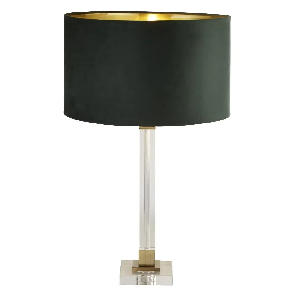 Scarborough Table Lamp - Green, Velvet