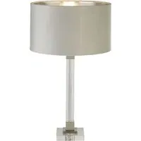 Scarborough Table Lamp - Grey, Velvet
