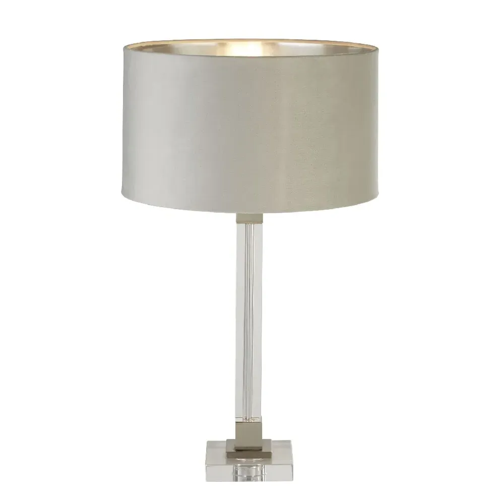 Scarborough Table Lamp - Grey, Velvet image