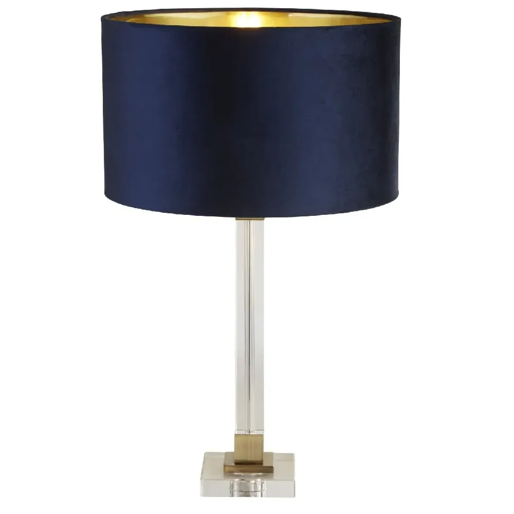 Scarborough Table Lamp - Navy, Velvet