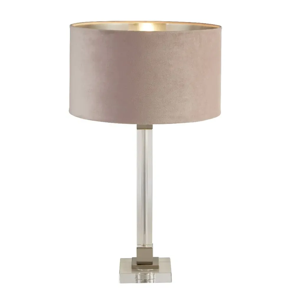 Scarborough Table Lamp - Pink, Velvet