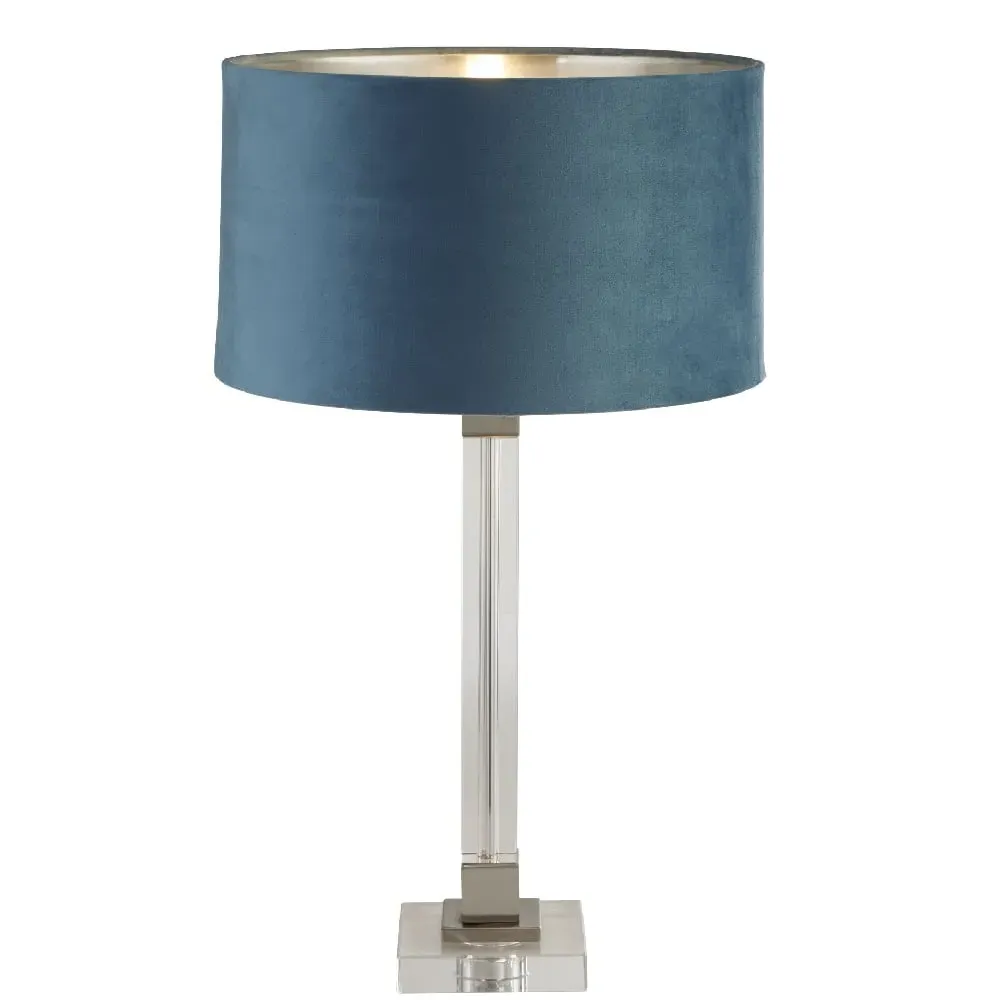 Scarborough Table Lamp - Teal, Velvet