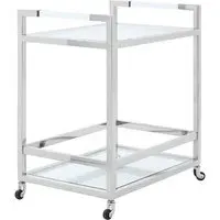 Sceptrum 2 Tier Bar Trolley - Silver, Glass
