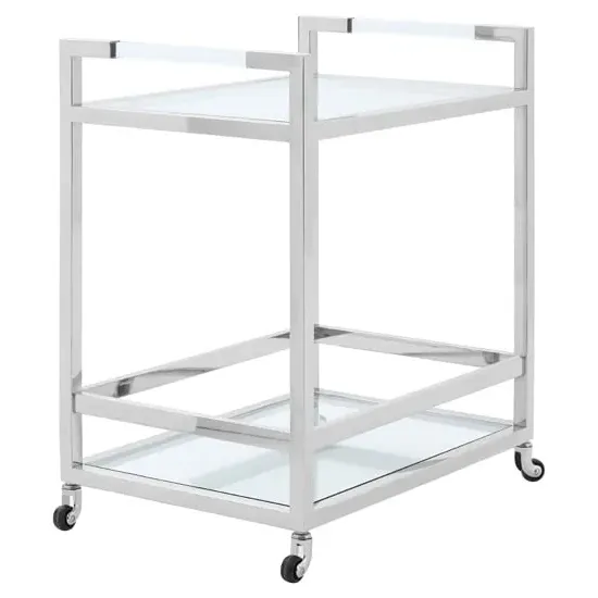 Sceptrum 2 Tier Bar Trolley - Silver, Glass image