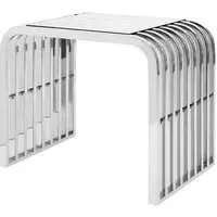 Sceptrum Curved End Table - Clear, Steel