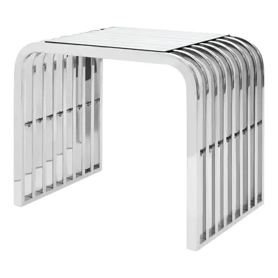 Sceptrum Curved End Table - Clear, Steel