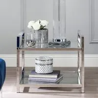 Sceptrum Square End Table - Silver, Steel