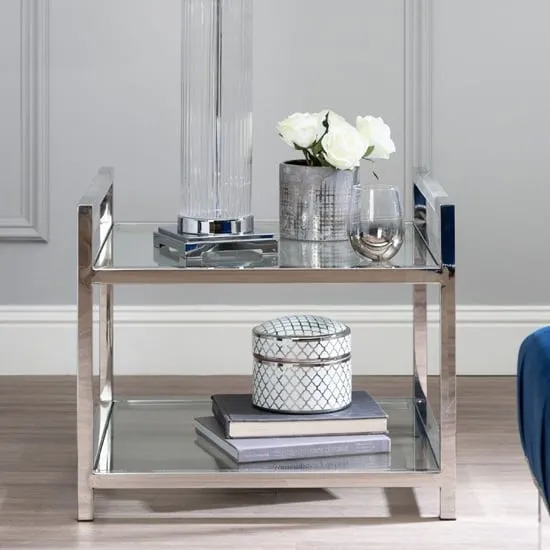 Sceptrum Square End Table - Silver, Steel image
