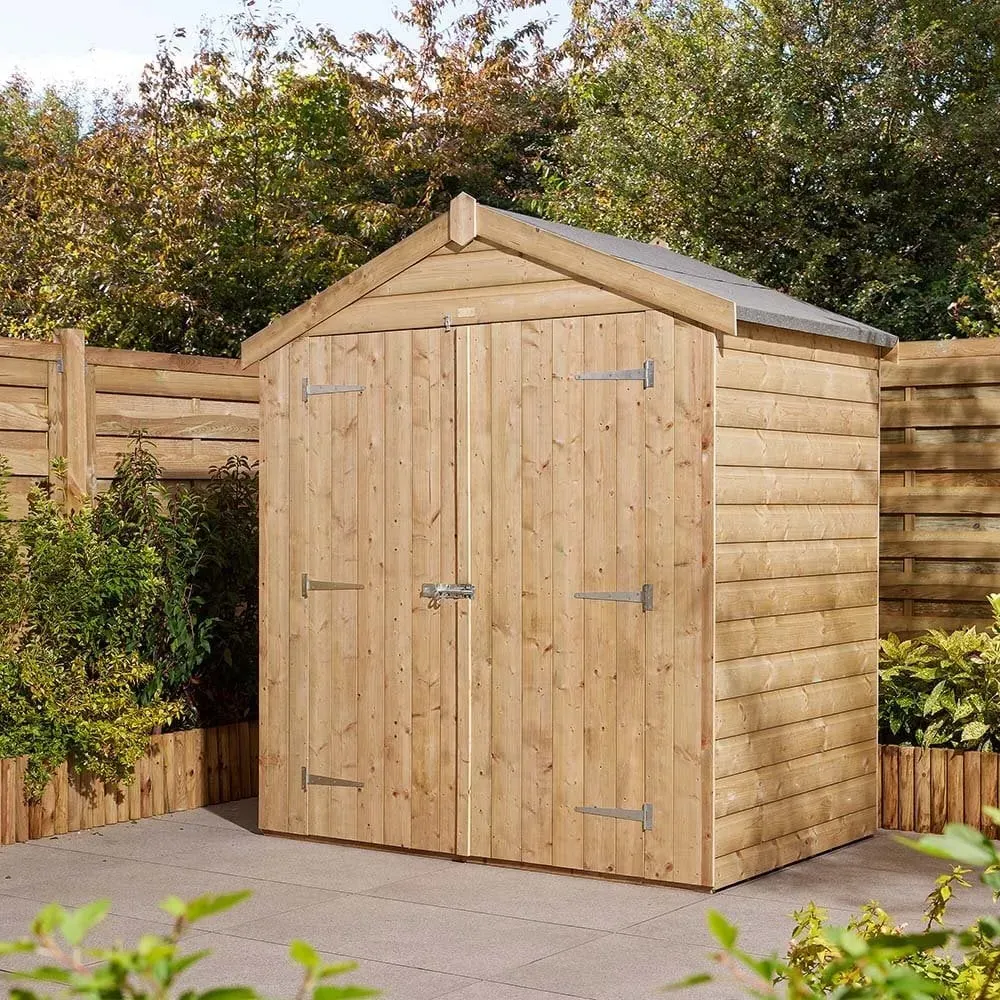 Schijndel Small Apex Garden Shed with 2 Doors - Natural, Wood product