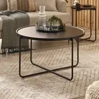 Schriever Coffee and Lamp Table Set - Black, Wood