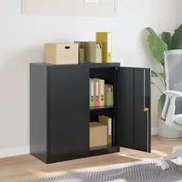 Schriever Steel Office Filing Cabinet with Lock - Anthracite