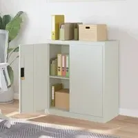 Schriever Steel Office Filing Cabinet with Lock - Light Grey