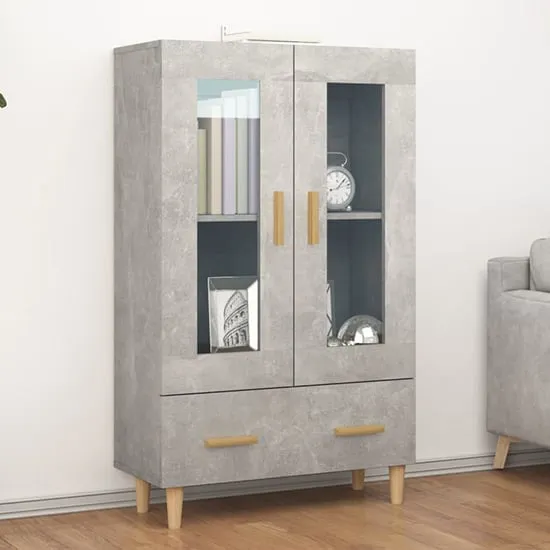 Scipo Highboard with 2 Doors 1 Drawer - Concrete Effect image