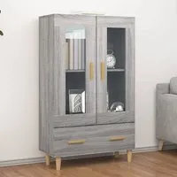 Scipo Highboard with 2 Doors 1 Drawer - Grey, Sonoma Oak