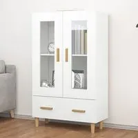 Scipo Highboard with 2 Doors 1 Drawer - White, Engineered Wood