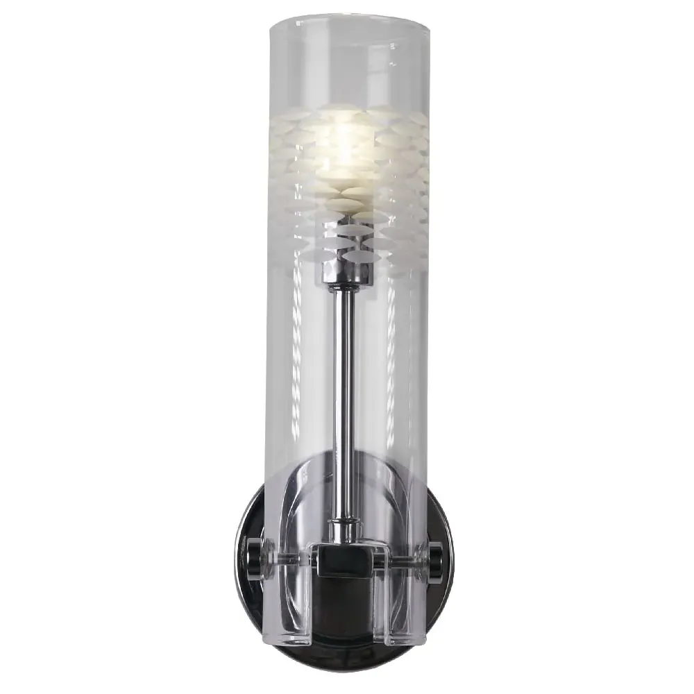 Scope Clear Glass Bathroom Wall Light - Chrome