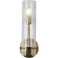 Scope Clear Glass Bathroom Wall Light - Satin Brass