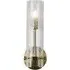 Scope Clear Glass Bathroom Wall Light - Satin Brass