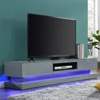 Score TV Stand with Multi LED Lighting - Mid Grey