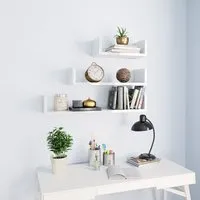 Scotia Set of 3 Wall Display Shelves - White