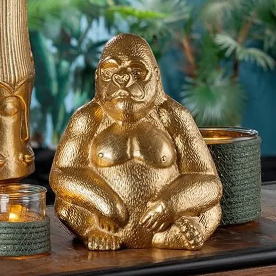 Scranton Gorilla Sculpture - Gold, Aluminium image