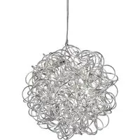 Scribble LED 6 Light Diamond Shape Pendant Light - Chrome
