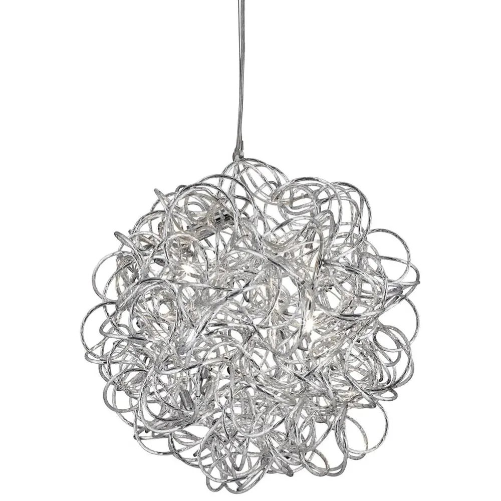 Scribble LED 6 Light Diamond Shape Pendant Light - Chrome