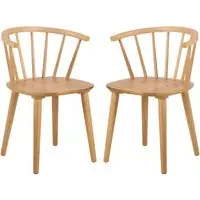 Scribner Dining Chairs In Pair - Matt Oak, Wood