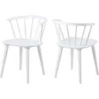 Scribner Dining Chairs In Pair - White, Wood