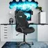 Seaview Gaming Chair with Mesh Trim - Black, Faux Leather