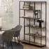 Sebring Large Bookcase with Metal Frame - Black Oak