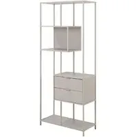 Sebring Large Bookcase with Metal Frame - Grey