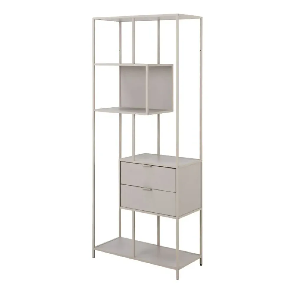 Sebring Large Bookcase with Metal Frame - Grey