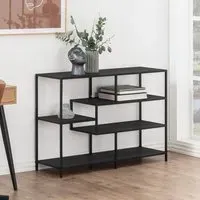 Sebring Small Bookcase with Metal Frame - Black Oak