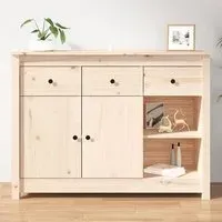 Secia Sideboard with 2 Doors 3 Drawers - Natural, Pinewood