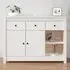 Secia Sideboard with 2 Doors 3 Drawers - White, Pinewood