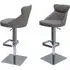 Sedalia Bar Chairs with Swivel - Taupe, Faux Leather