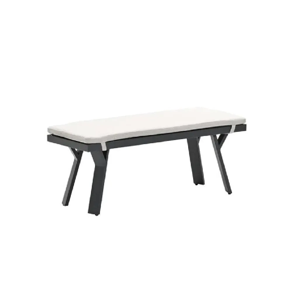 Sedalia Garden Bench with Cushion - Dark Grey, Aluminium image