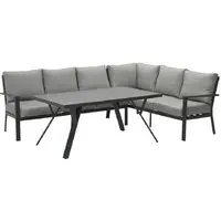Sedalia Left Hand Corner Lounge Set with Table - Dark Grey